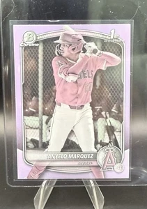 ANYELO MARQUEZ 2025 BOWMAN CHROME 1ST PEARL REFRACTOR SSP ANGELS - Picture 1 of 2