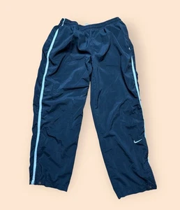 Pantalones cortavientos vintage Nike Y2K para hombre grandes negros de colección años 2000 - Imagen 1 de 7