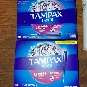 Tampones Tampax Pearl Ultra Absorbentes con Protector de Fugas Trenza Sin Perfume Paquete de 64 NUEVO - Imagen 1 de 1