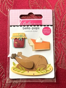 LAST 1 - THANKSGIVING TURKEY PUMPKIN PIE SOOO CUTE  DOODLE-POPS 3D STICKER - Picture 1 of 1