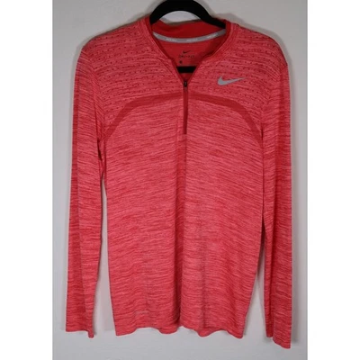 NIKE Golf Dri-FIT Media Cremallera Pullover Manga Larga Atlético Top Rosa Rojo MED Mujeres Foto 1 de 4