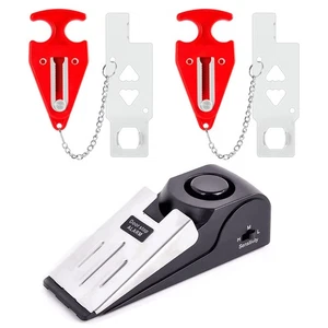 Portable Door Lock 2Pack and Door Stop Alarm 1 Pack, for Additional Privacy a... - Picture 1 of 6