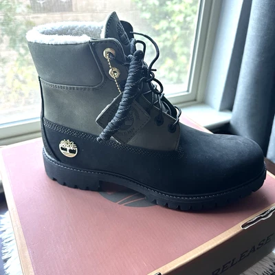 Timberland 6" Premium Impermeable Forrado Cálido Bota Negro Nubuck Verde Hombres Tallas 10 Foto 1 de 4