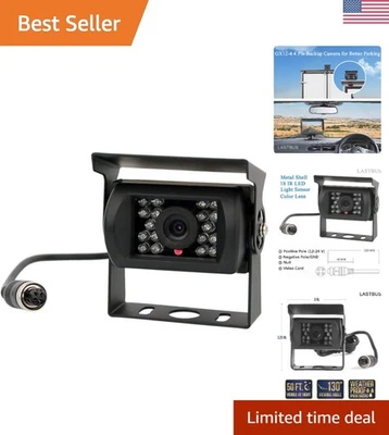 130° View Angle Waterproof Backup Camera with Night Vision for Heavy Vehicles - Image 1 of 4