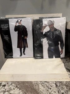 Cowboy Duster Jacket & Matching Shirt Costume Size Standard M Halloween NWT - Picture 1 of 18