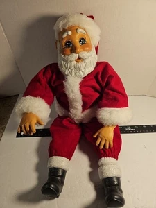 Vintage Santa Doll Rubber Face 1950’s 60’s Christmas 21" Mid Century Black Boots - Picture 1 of 16