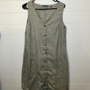 Horny Toad Wool Blend Midi Button Front Dress Medium Pockets Minimalistic Beachy - Picture 1 of 14