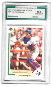1991 Upper Deck Final Edition Ivan Rodriguez RC HOF #55F Graded Card AGS 10 - Picture 1 of 2