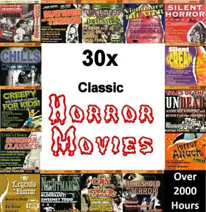 30x Cult Classic Horror Movies on 15 DVDs - over 2000 Hours Vintage Scary - NEW - Picture 1 of 32