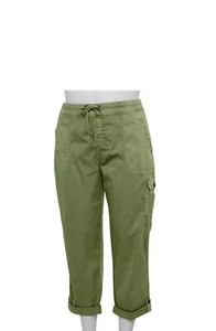 NWT New Women’s Plus Size Sonoma Goods for Life Utility Capri Pants 28W Olive - Picture 1 of 5