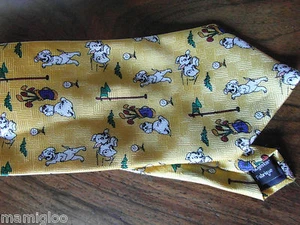  CRAVATE jaune dalmatien golf@IE FRANCE silk - Picture 1 of 2