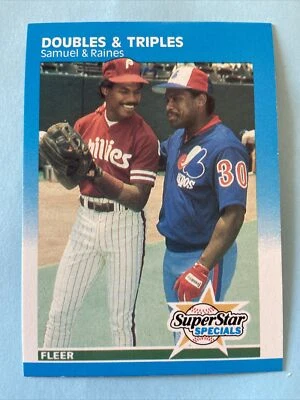 1987 Fleer #642 SuperStar Specials Doubles And Triples Samuel & Raines - Image 1 of 2