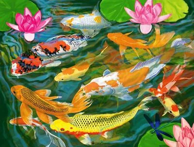 Springbok Koi Pond 1000 Piece Jigsaw Puzzle - Image 1 of 4