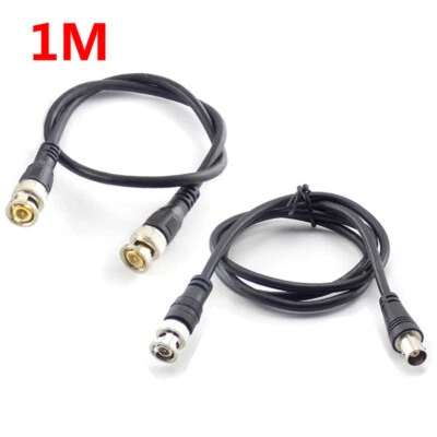 Coaxial Line BNC Male To Male To Female Cable 1M CCTV Connector Extension - Image 1 of 4