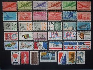 1946-1976 #C25/CE2 Nice Airmail Collection 58 Stamp Lot All MNH OG F/VF 