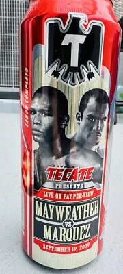 FLOYD MAYWEATHER VS MARQUEZ TECATE CAN & OFFICIAL FIGHT PROGRAM. BOTH ITEMS  - Image 1 of 4