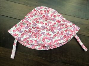 Gymboree Baby Girls Size 3-6 Months Pink Flower Sun Hat Summer