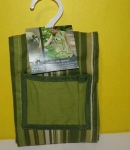 New 2009 Target Garden Place Bib Apron 3 Pockets Olive Green Stripes 26" L - 20" - Picture 1 of 2