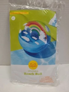 SUN SQUAD Inflatable Beach Ball 17.5 Inch Diameter Rainbow - Picture 1 of 6