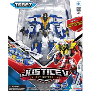 TOBOT V TWIN BLADE/ JUSTICE V Transformer Vehicle Robot Action Figure Young Toys - Picture 1 of 3