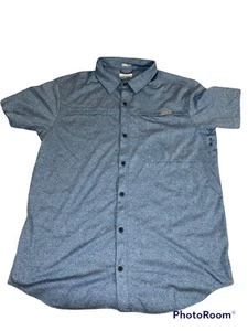 Columbia Omni-Wick Mens Button Front Shirt Blue Solid Vented Pockets Size Large - Picture 1 of 5