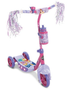 NEW Huffy Pink Disney Princess Preschool Scooter W/Lights Streamers Water Bottle
