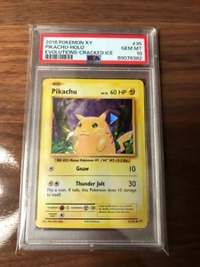 2016 POKEMON XY PIKACHU HOLO EVOLUTIONS CRACKED ICE PSA 10 #89076382 - Picture 1 of 2