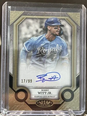 2024 Topps Tier One Bobby Witt Jr Auto Gold 17/99 #TIA-BW - Image 1 of 3