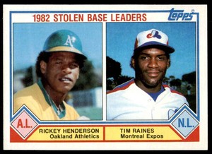1983 1982 Stolen Base Leaders - Rickey Henderson/Tim Raines #704 Oakland