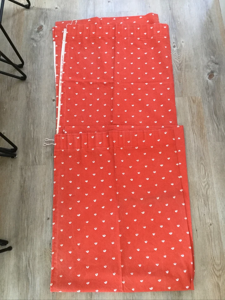 Vintage Retro Jonelle Fabric Red White 70s 80s Flik John Lewis Curtains - Image 1 of 4