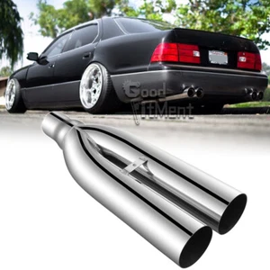 For Lexus LS430 LS400 19" Long Dual Exhaust Tip Pipe 2.5" inlet 3.5" Out Chrome - Picture 1 of 17