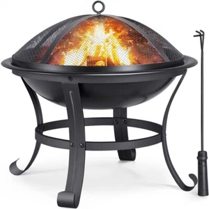 Feuerstelle mit Funkenschutz Garten Terrasse Feuerschale FirePit Outdoor Heizung - Bild 1 von 12