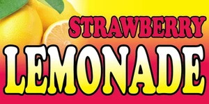 ADESIVO DECALCOMANIA 12x6" - Insegna FRAGOLA LIMONATA Food Truck Ristorante Negozio - Foto 1 di 1