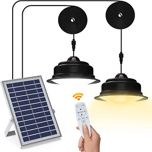 Solar Lights Indoor Outdoor Home 1000 Lumen Dual Head Solar Shed Light with Dimm