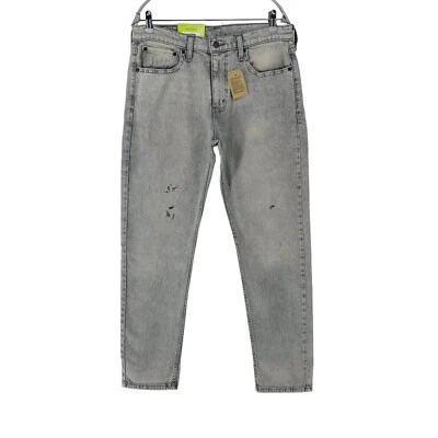 Levi's 502 Hi-Ball Hombre Gris Elástico Estándar Cónico Para Manchado Jeans W32 - Imagen 1 de 4