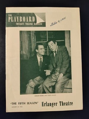 Chester Morris en la quinta temporada 1955 Erlander Theatre Chicago Playbill Foto 1 de 4