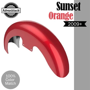Advanblack SUNSET NARANJA 19"" Reveal Envoltura Abrazador Guardabarros Frontal Se adapta a más de 09" Harley - Imagen 1 de 9