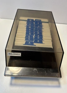 ROLODEX Business Address Smoky Top Card File w/ Cards, Extra Cards, NOB 2.25x4 " - Picture 1 of 9