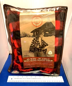 Tennessee Woolen Mills Throw Blanket Virgin 60% Wool 50" by 60" W/Zippered Case - Picture 1 of 5