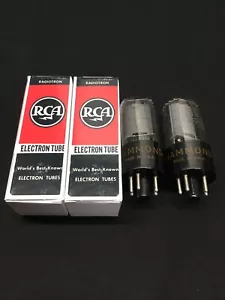 GREAT PAIR RCA (Hammond Label) 6V6GTA Clear Glass AMPLIFIER Vacuum Tubes O.8627 - Picture 1 of 3