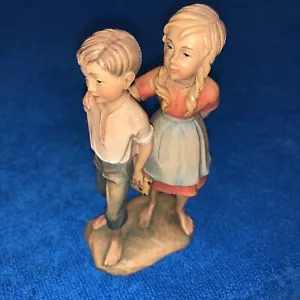 Vintage Anri geschnitzte Holzfigur Hänsel und Gretel. Top Zustand. - Bild 1 von 5