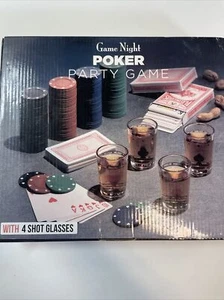 Game Night Poker Party Game With 4 Shot Glases - Picture 1 of 3
