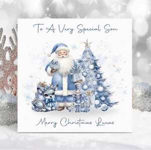 TARJETA DE NAVIDAD DE SANTA LINDA PERSONALIZADA PARA UN NIÑO PEQUEÑO HIJO NIETO - Imagen 1 de 5