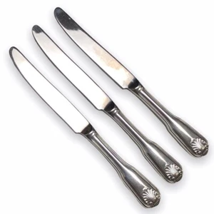 The Main Course Silverplate Dinner Knife MNF27 Shell Tip Flatware 3Pc Set - Picture 1 of 4