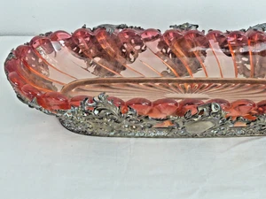 Baccarat Depose Schale fürs Bad mit Metall Montur versilbert 25 cm L - Bild 1 von 13