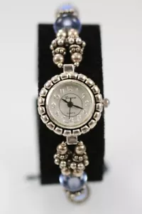 Geneva Watch Women Stainless Steel Silver Water Resistant Battery White Quartz - Picture 1 of 6