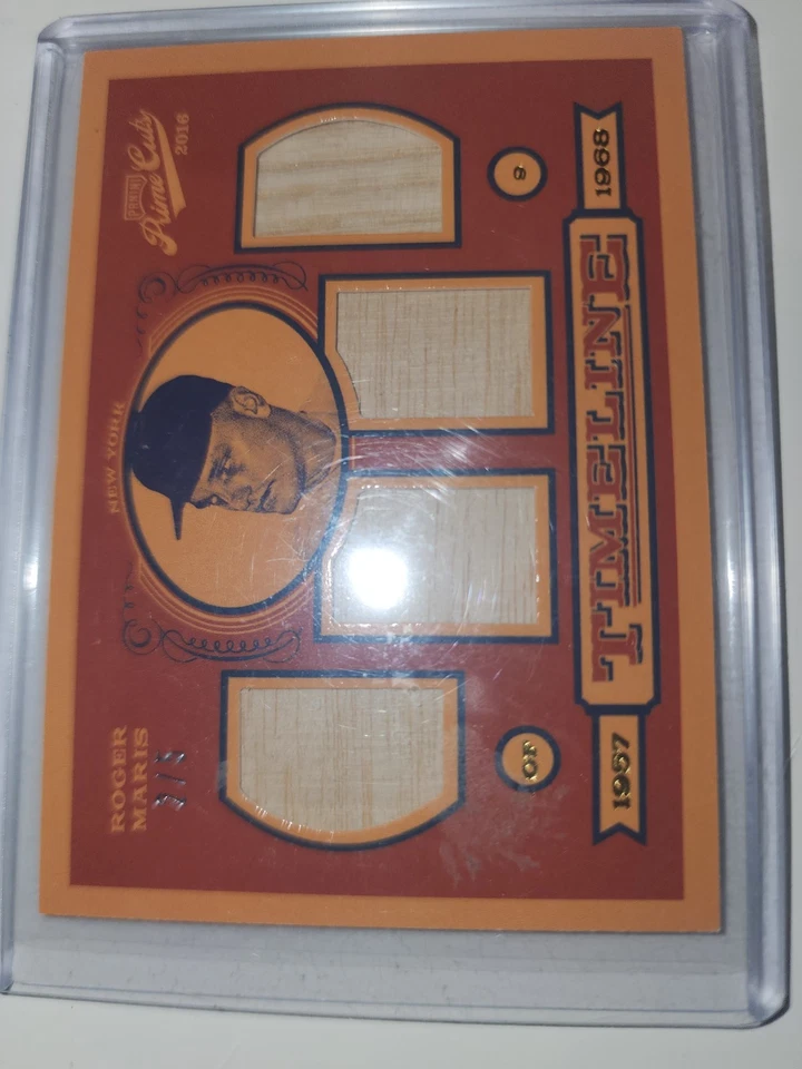 2016 Panini Prime Cuts Timeline Quads Roger Maris #TQ-RM Gold /5 Bat Card - Imagem 1 de 1