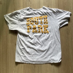 South Park Shirt Mens Large White Puffy Print Comedy Crew Neck - Picture 1 of 12