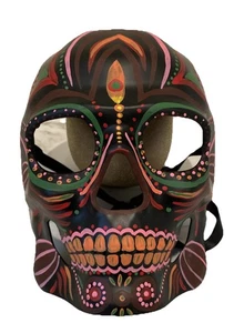 Máscara facial calavera Halloween multicolor color rosa Día de Muertos - Imagen 1 de 6