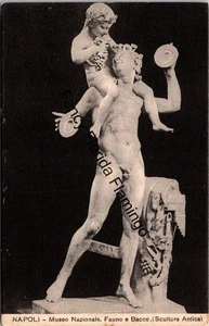 Postal de colección Nápoles Museo Nazionale Fauno Baco escultura clásica Italia - Imagen 1 de 2